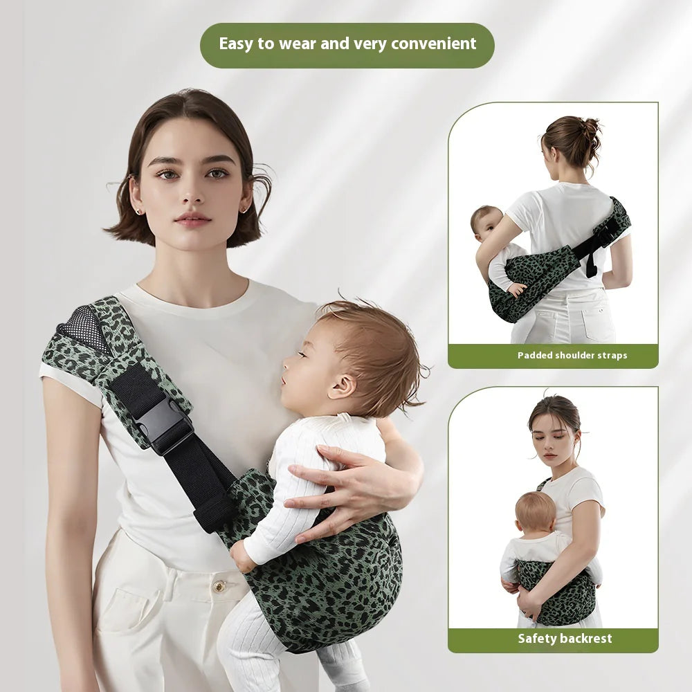 “Portable one‑shoulder baby sling with adjustable strap and durable cloth design, suitable for carrying toddlers ages 6 months to 4 years.”