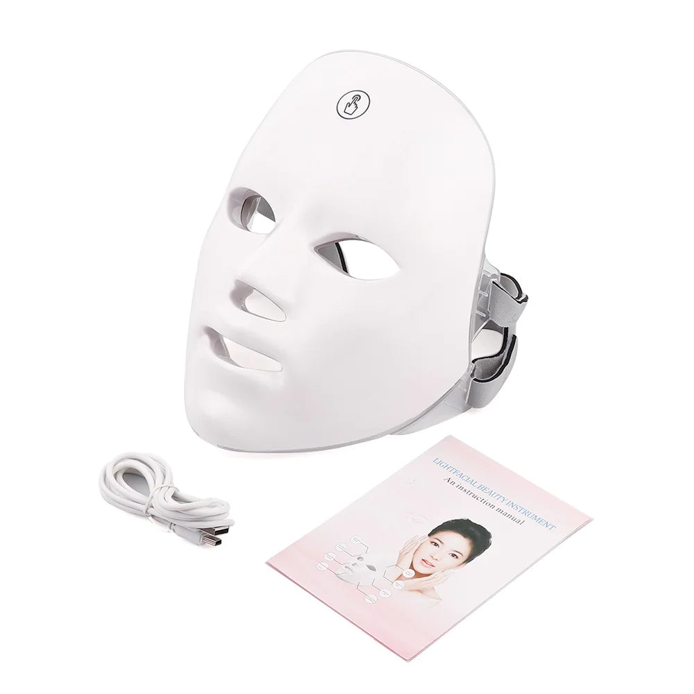 “LED light therapy facial mask with multi‑color skin treatment modes, designed for at‑home rejuvenation, smoothing, and brightening.”
