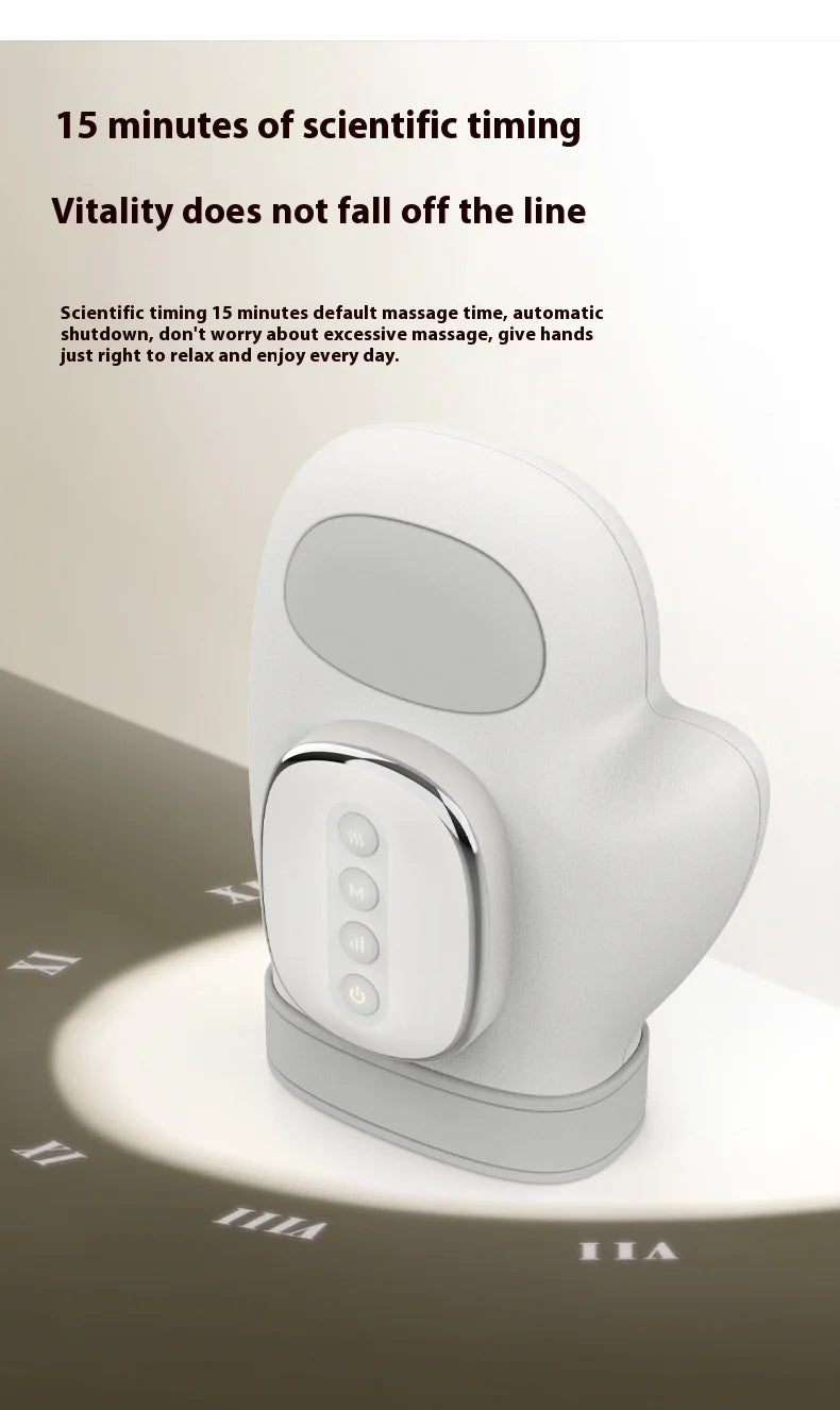 “Wireless hand and wrist massager with ergonomic design, multiple massage modes, and 15‑minute automatic timing for daily relaxation.”