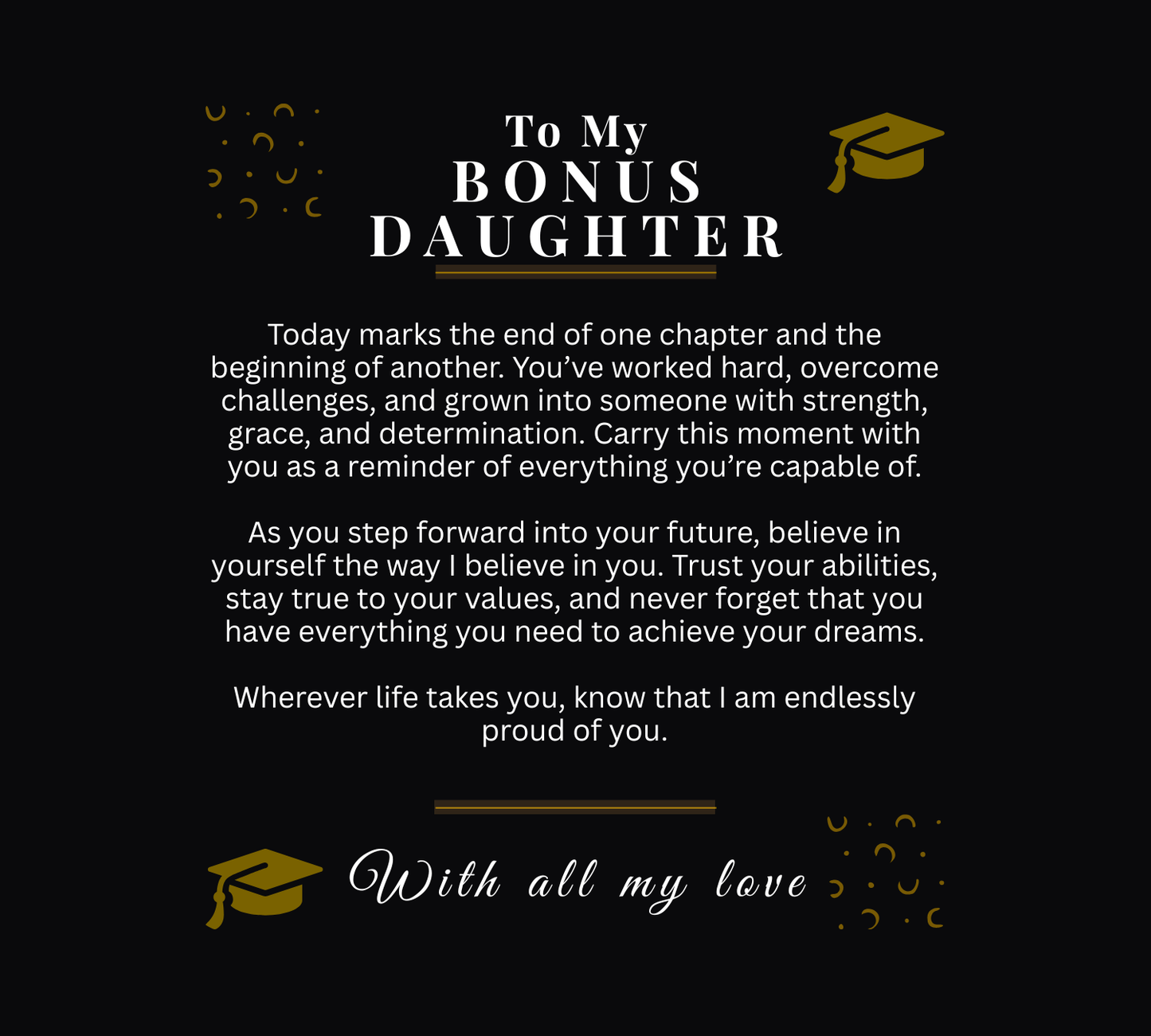 Bonus Daughter Graduation Gift – Love Knot Necklace & Acrylic LED Sign Bundle