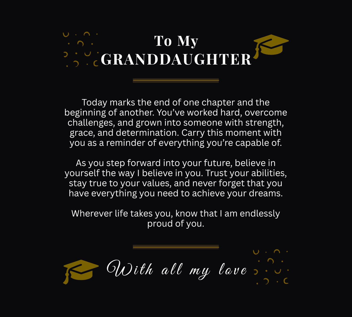 To My Granddaughter – Love Knot Necklace & Acrylic LED Light Sign Graduation Gift Bundle