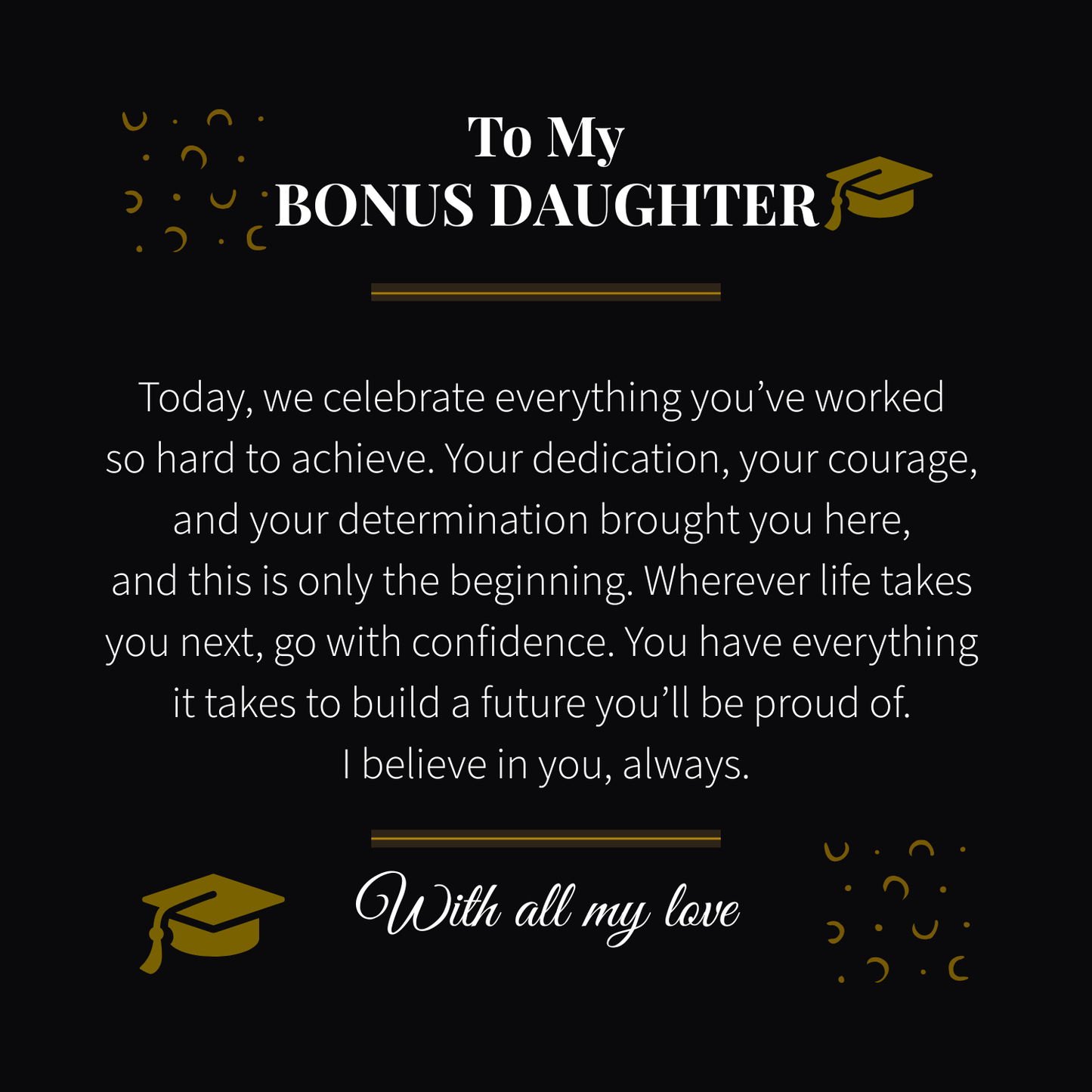 To My Bonus Daughter – Love Knot Necklace & Earring Set | Graduation Gift of Love, Pride & Encouragement