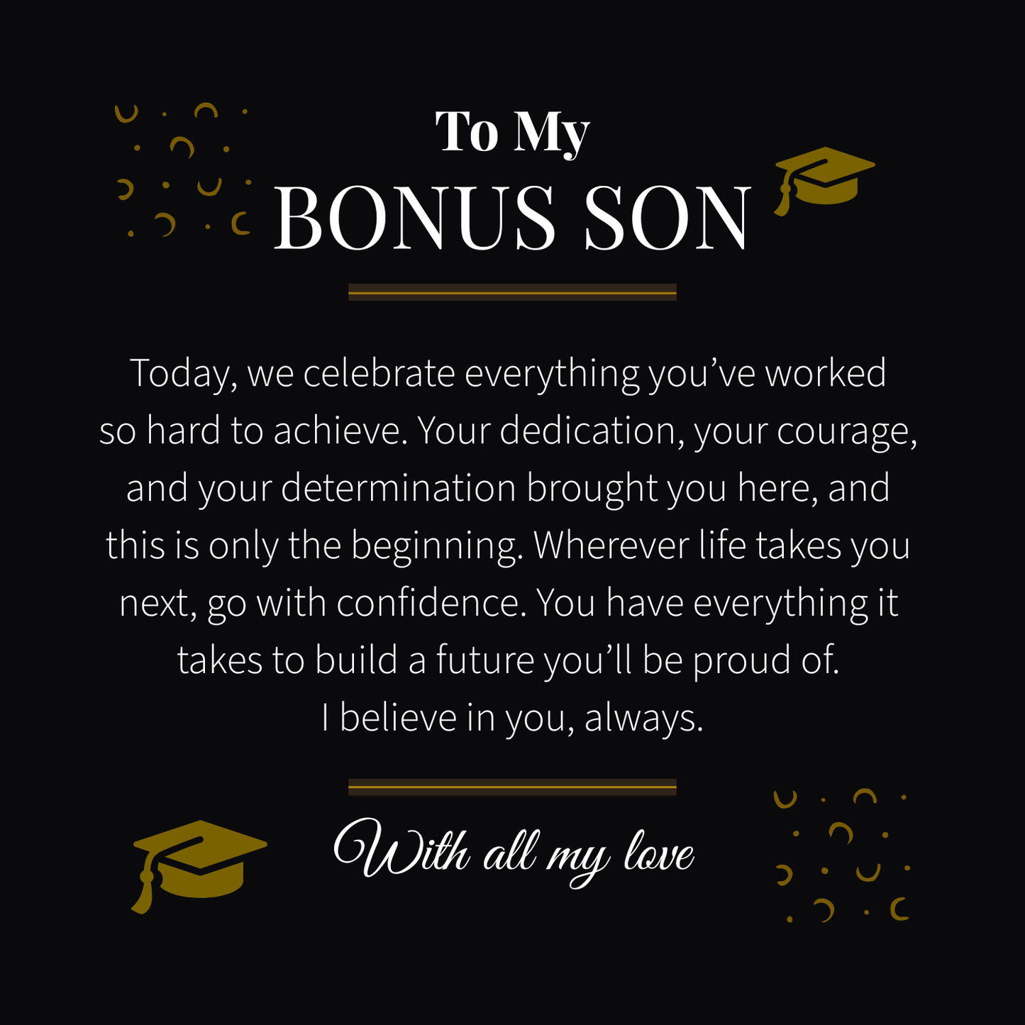 Custom Name Necklace – Graduation Cap Edition | Personalized Graduation Gift for Bonus Son