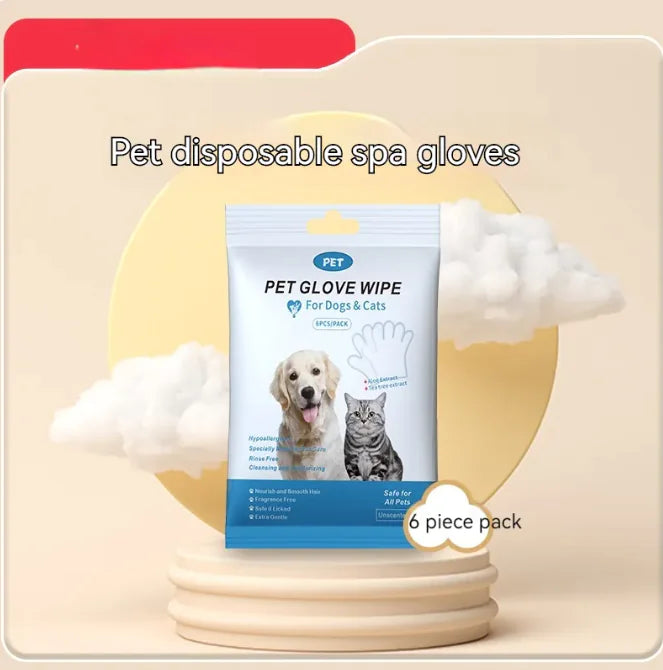“Pet cleaning glove wipes for dogs and cats, hypoallergenic and rinse‑free, designed for gentle grooming and daily hygiene.”