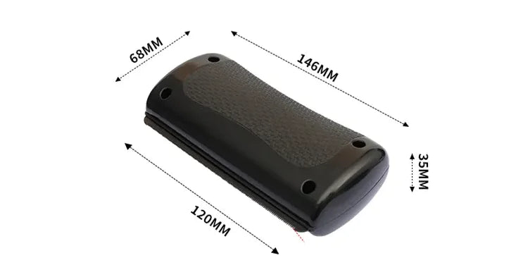 “Dual‑sided pet grooming comb with serrated and smooth teeth and ergonomic handle for detangling and removing loose hair.”