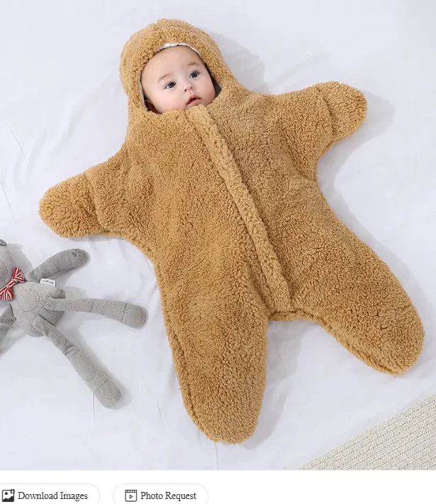 “Soft star‑shaped baby quilt with hooded, cozy fleece design, gentle on baby’s skin and perfect for nursery or crib use.”