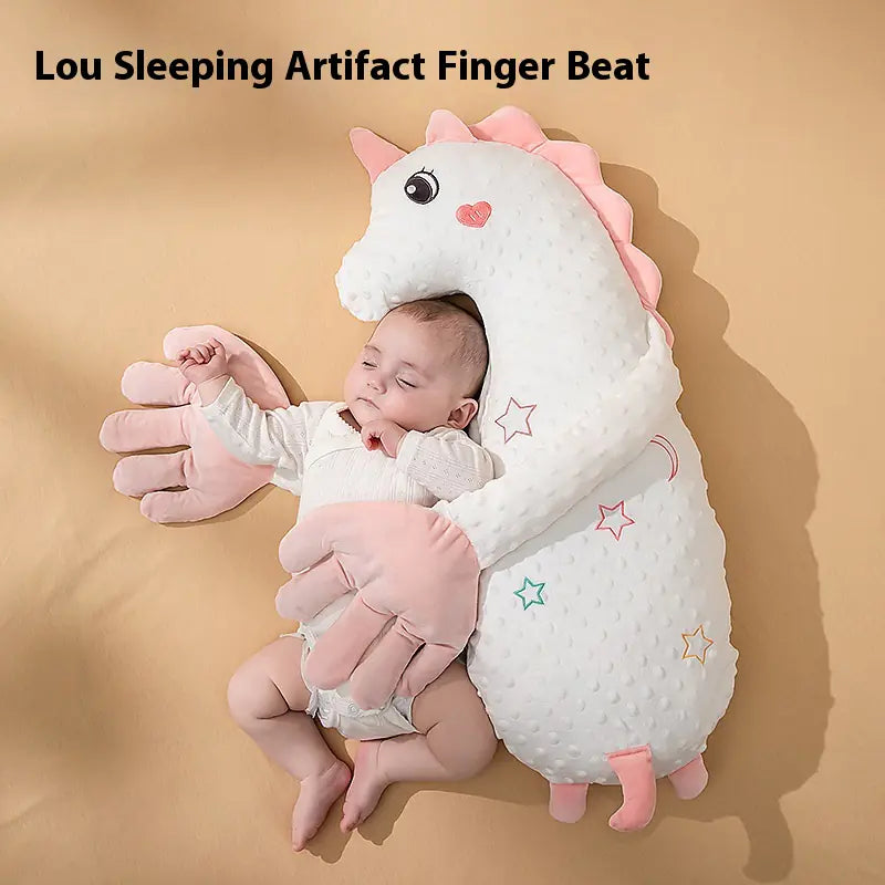 “Soft dinosaur‑shaped baby soothing pillow with plush PP‑cotton filling, designed to comfort infants ages 0–3 during rest or floor play.”