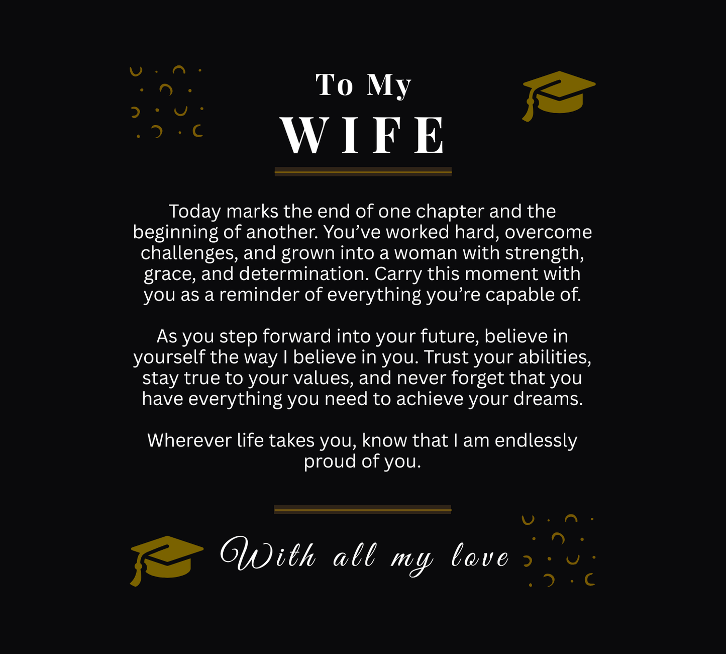 To My Wife – Love Knot Necklace & Acrylic LED Light Sign Graduation Gift Bundle