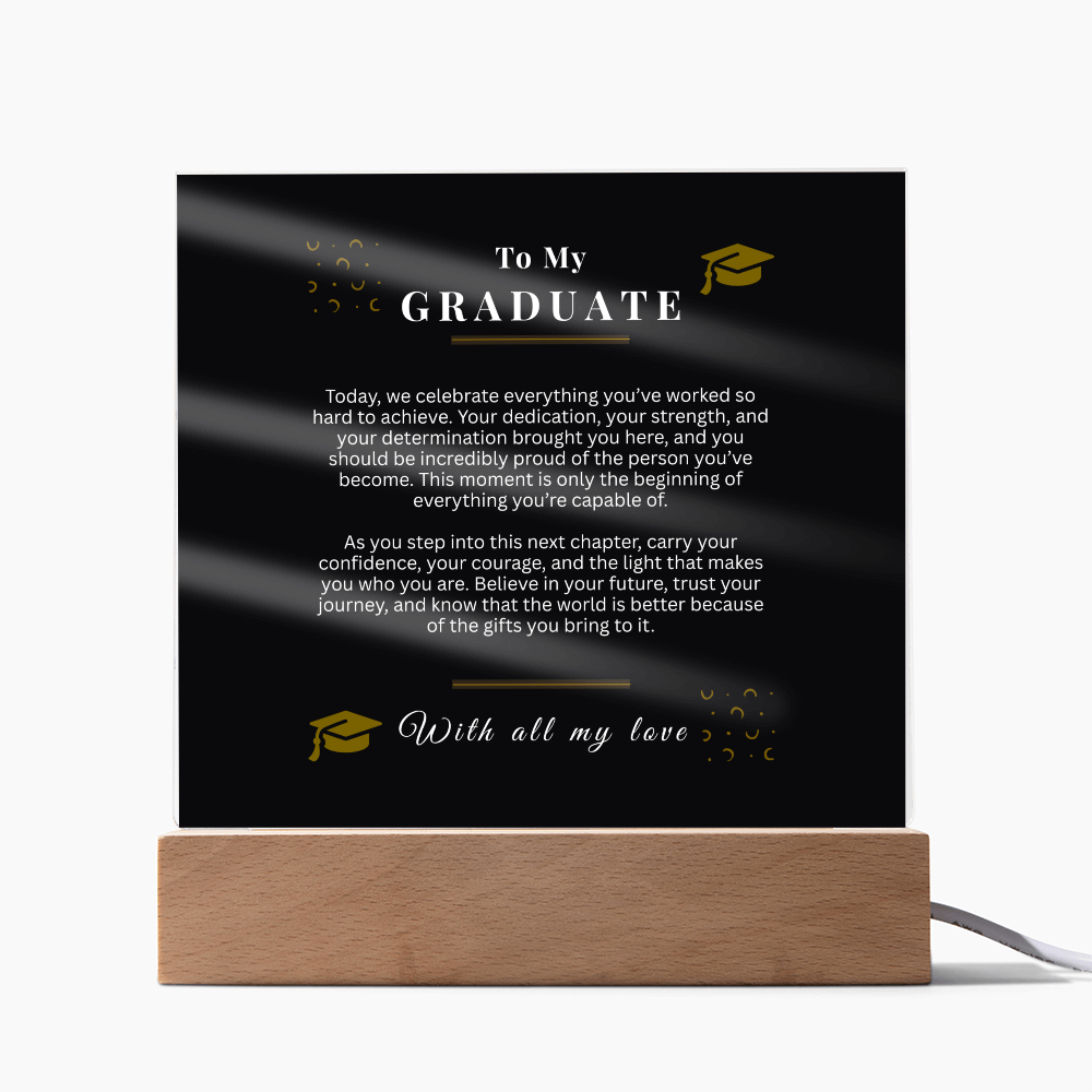Graduate Acrylic LED Light Sign – Inspirational Graduation Gift for Any Student