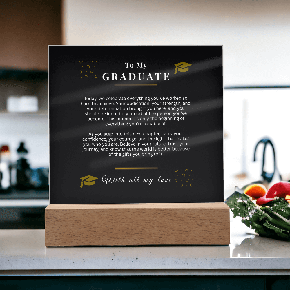 Graduate Acrylic LED Light Sign – Inspirational Graduation Gift for Any Student