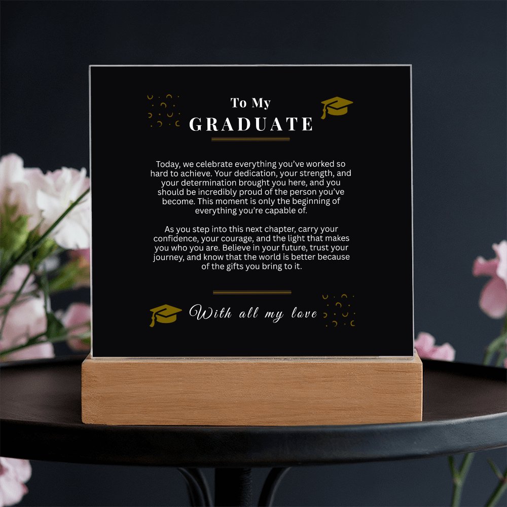 Graduate Acrylic LED Light Sign – Inspirational Graduation Gift for Any Student