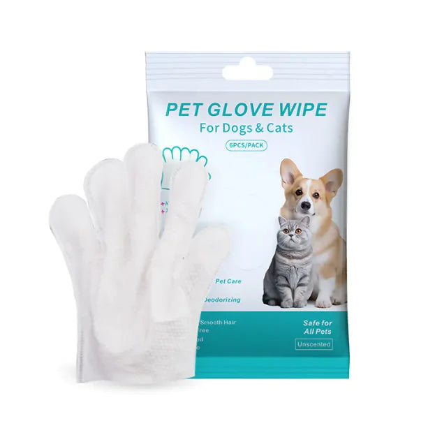 “Pet cleaning glove wipes for dogs and cats, hypoallergenic and rinse‑free, designed for gentle grooming and daily hygiene.”