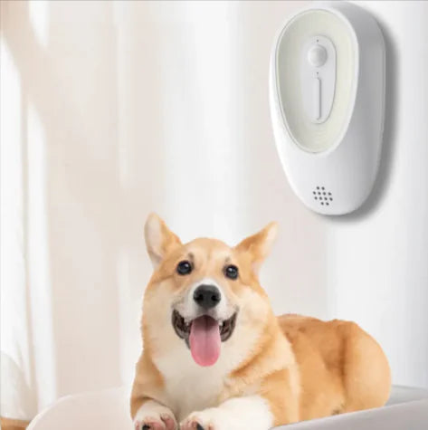 “Compact wall‑mounted pet odor eliminator with sleek ABS design for sterilizing and neutralizing litter box smells.”